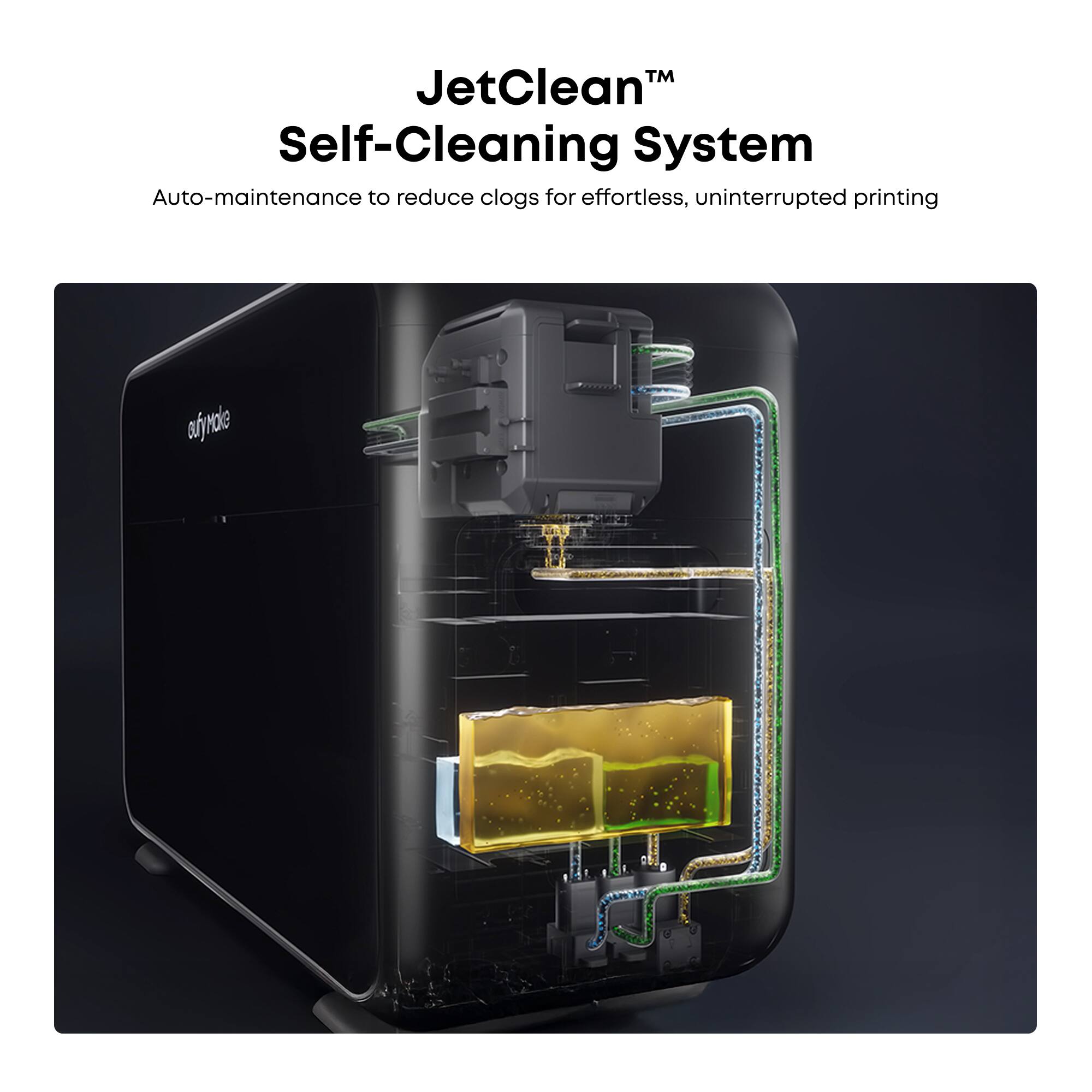JetClean™ Self-Cleaning System  
Auto-maintenance to reduce clogs for effortless, uninterrupted printing