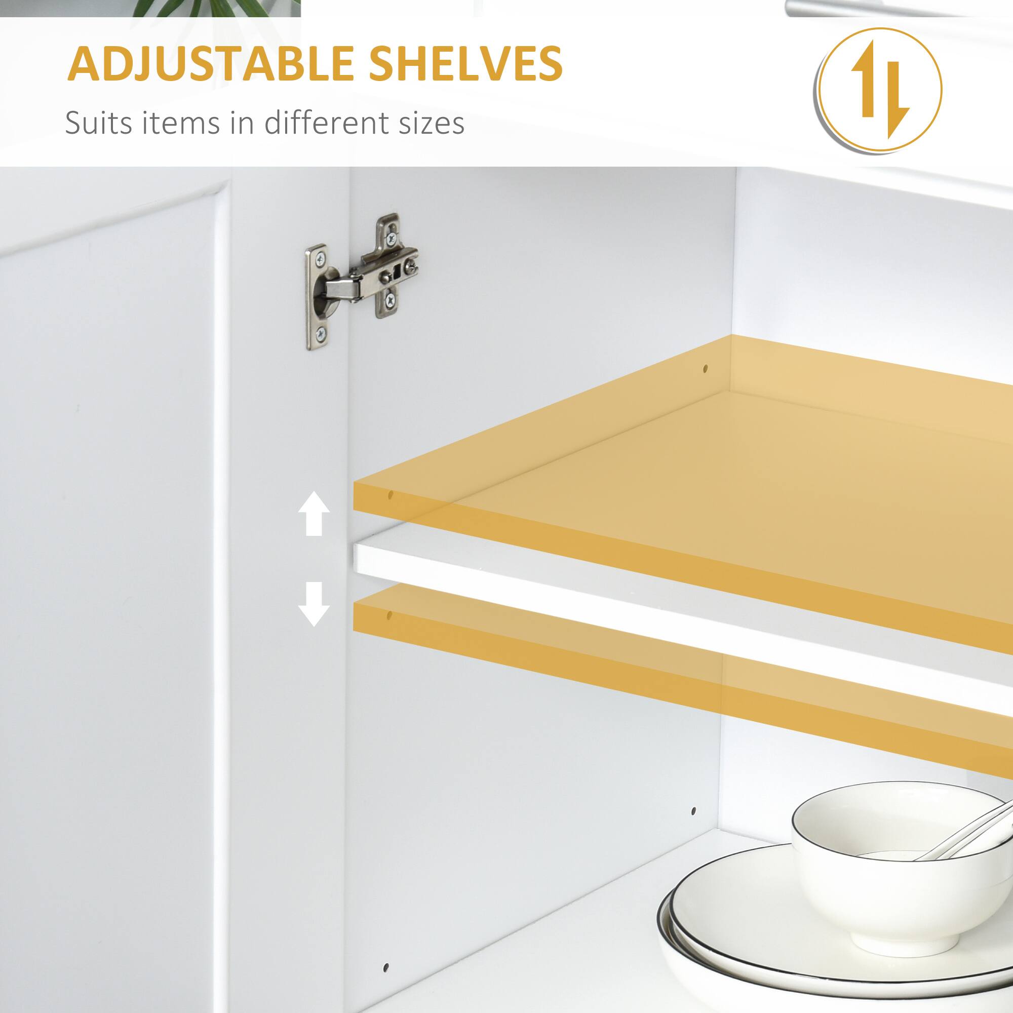 ADJUSTABLE SHELVES Suits items in different sizes 11 0 0