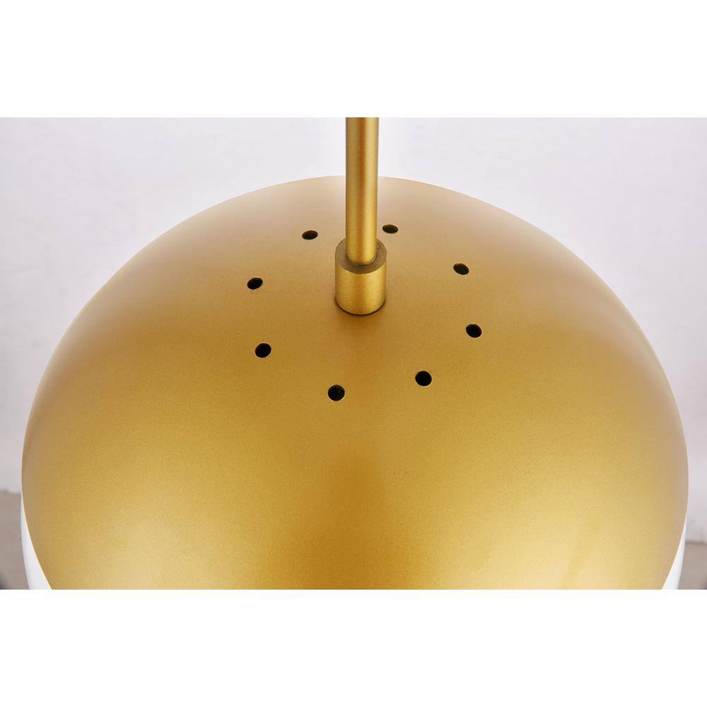 Back. Living District - Eclipse 1 Light Brass plug in pendant With Frosted White Glass - Brass And Frosted White.