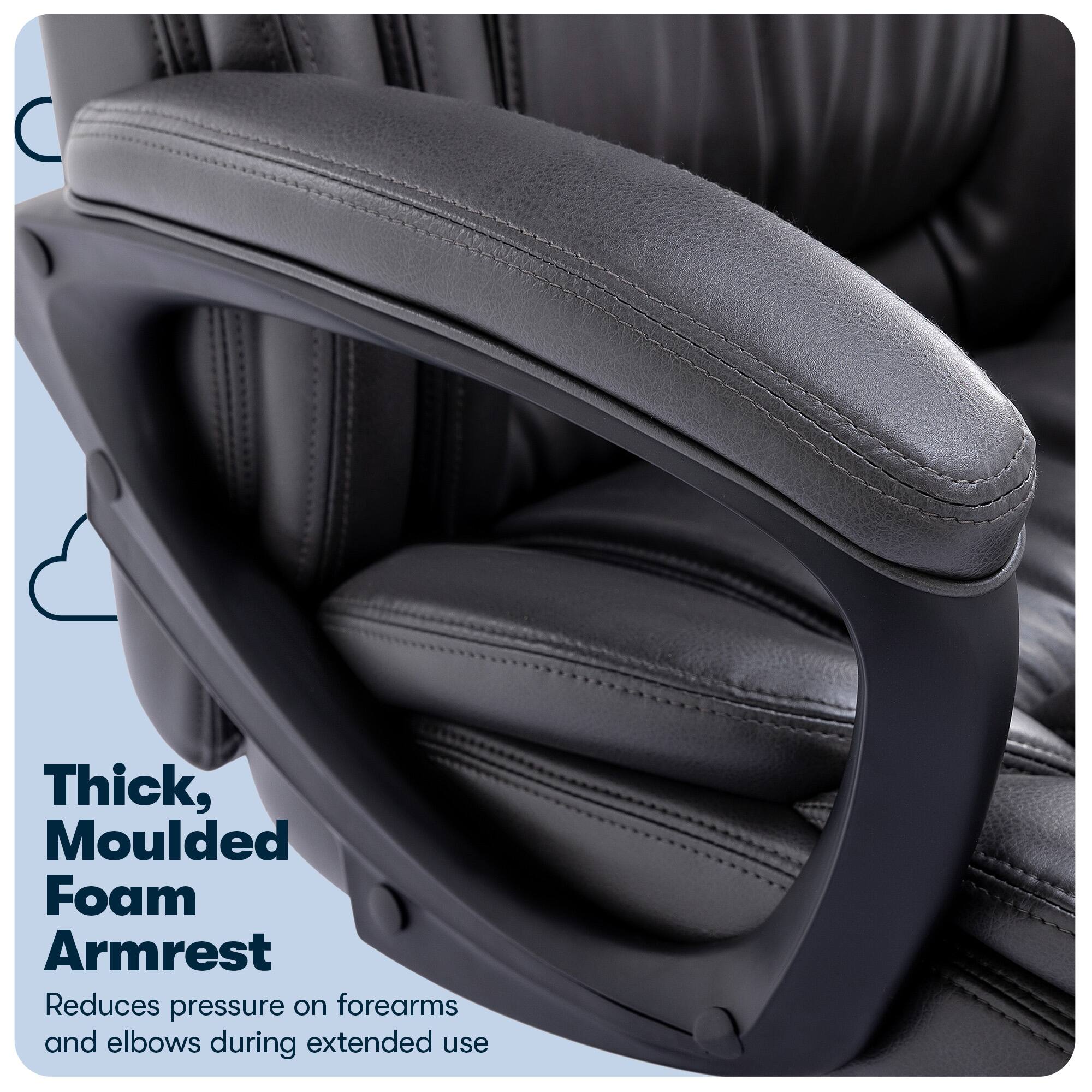 Alt View 14. Serta - Garret Bonded Leather Executive Office Chair with Premium Cushioning - Space Gray.