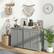 Alt View 4. Costway - Kitchen Storage Cabinet Sideboard Buffet Cupboard Wood Sliding Door Pantry - Gray.