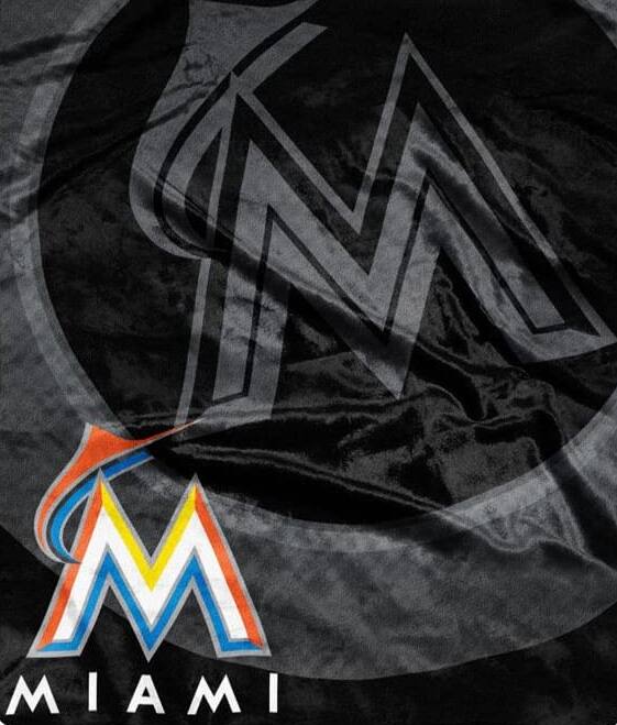 Alt View 1. Northwest - Miami Marlins 50x60 MLB Retro Design Royal Plush Raschel Throw - Multi.