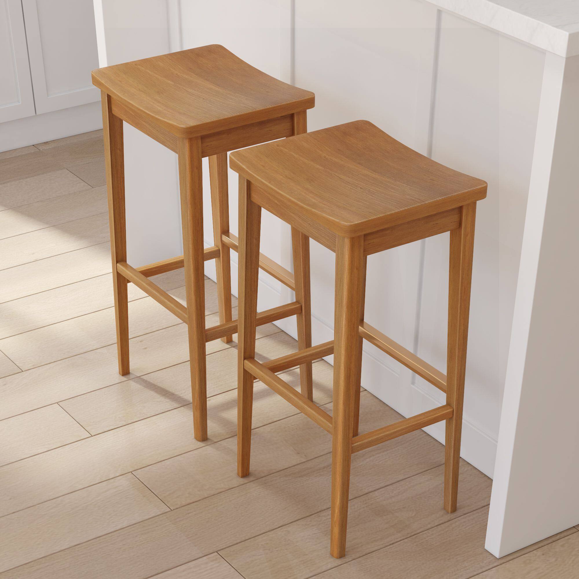 Alt View 8. Plank+Beam - Smythe Stool Bar Height (30in) - 2 pack|| Pecan - Pecan.