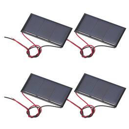 Unique Bargains - 4pcs 1.5V 0.24W 160mA Mini Solar Panels, Polycrystalline Solar Cell with Cable for DIY Toy Charger - Black