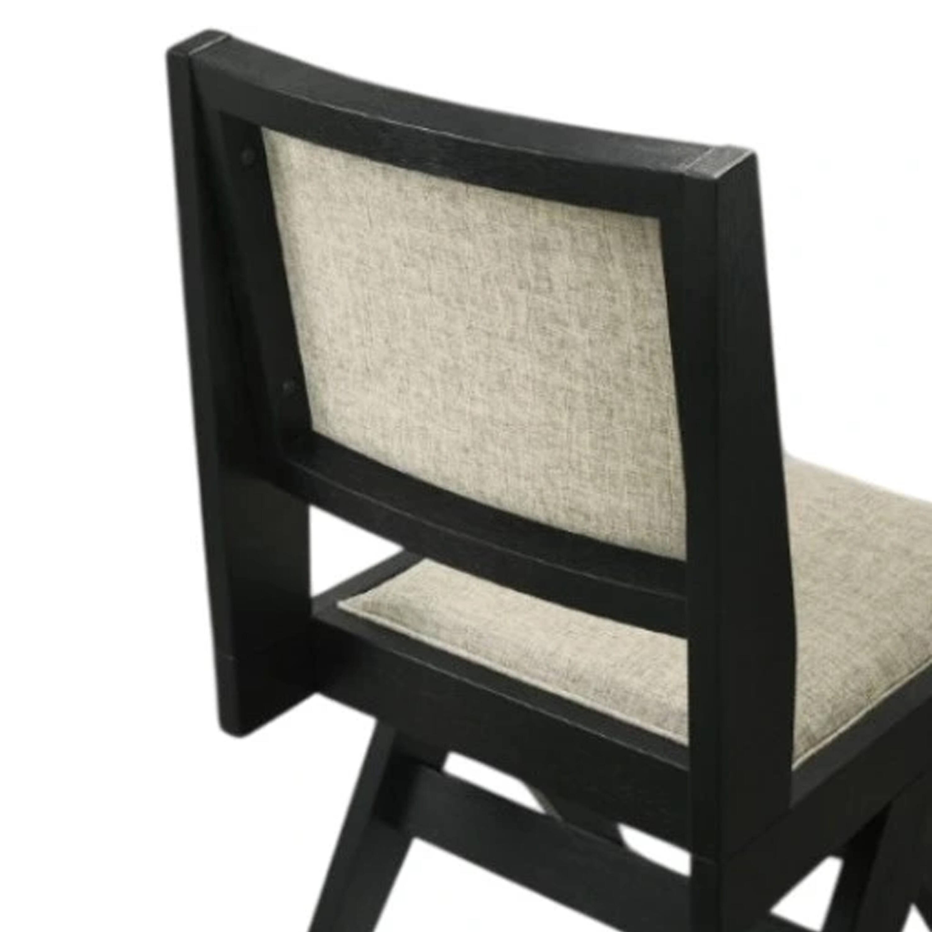 Alt View 2. Manhattan Lane - Toty Side Dining Chair Set of 2, Inverted Angled Legs - Black, Light Gray.