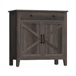 Songmics Home - Coffee Bar Cabinet, Kitchen Storage Cabinet with Drawer, Farmhouse Cabinet Sideboard with Adjustable Shelf for Kitchen - Taupe Brown
