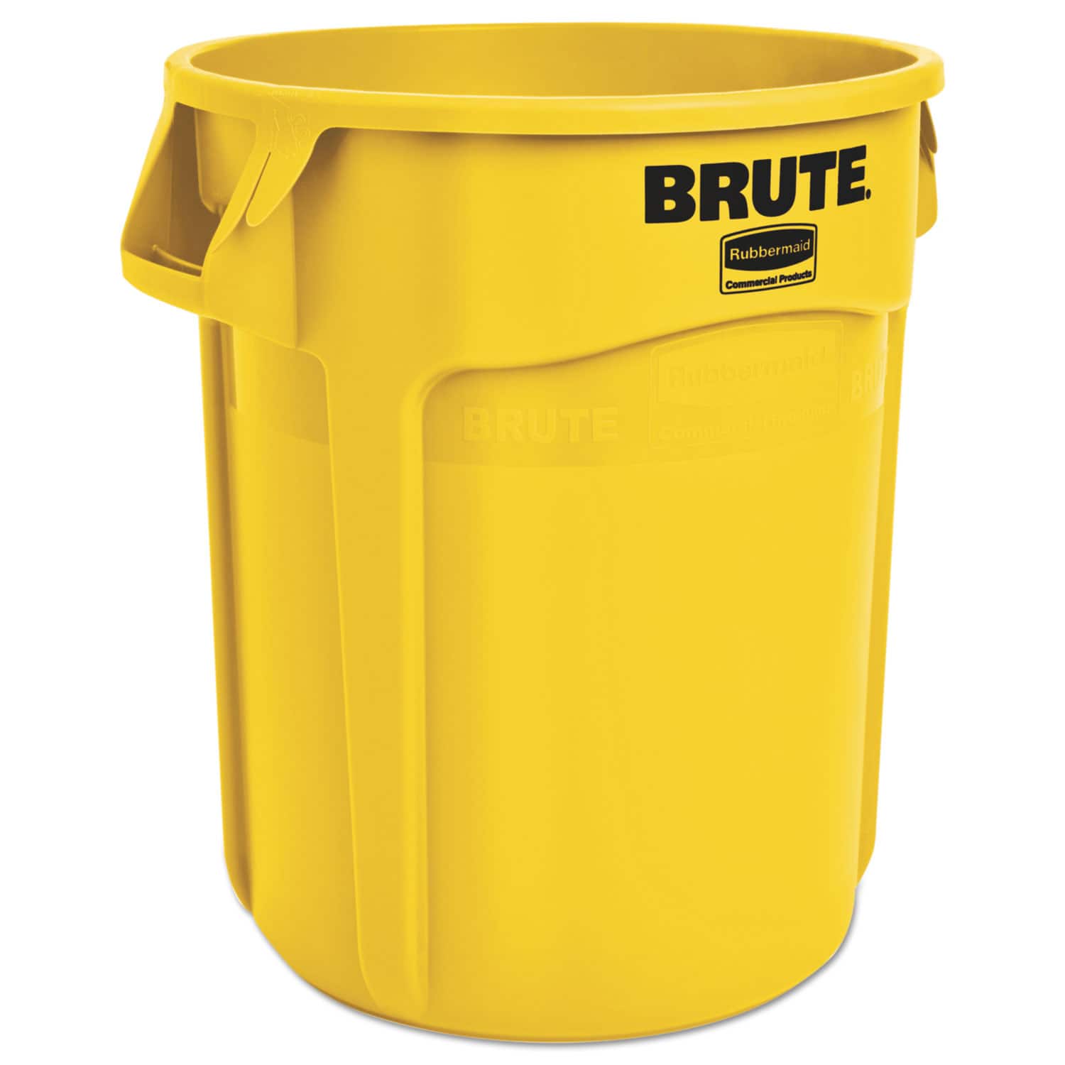 RubberMaid - Vented Round Brute Container, 20 gal, Plastic, Yellow