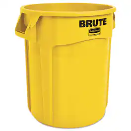 RubberMaid - Vented Round Brute Container, 20 gal, Plastic, Yellow