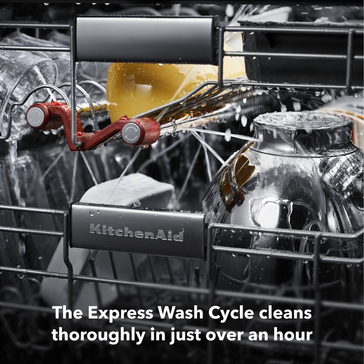 The Express Wash Cycle cleans thoroughly in just over an hour.