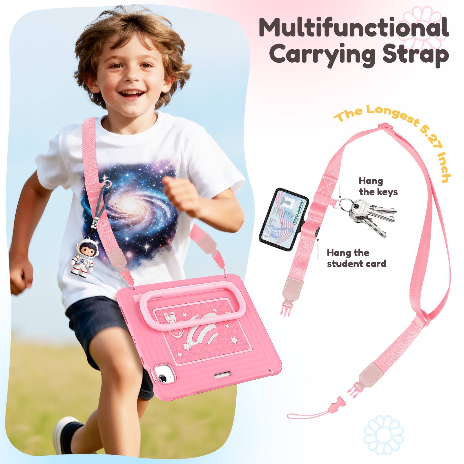 Multifunctional Carrying Strap

The Longest 5.27 Inch

Hang the keys

Hang the student card