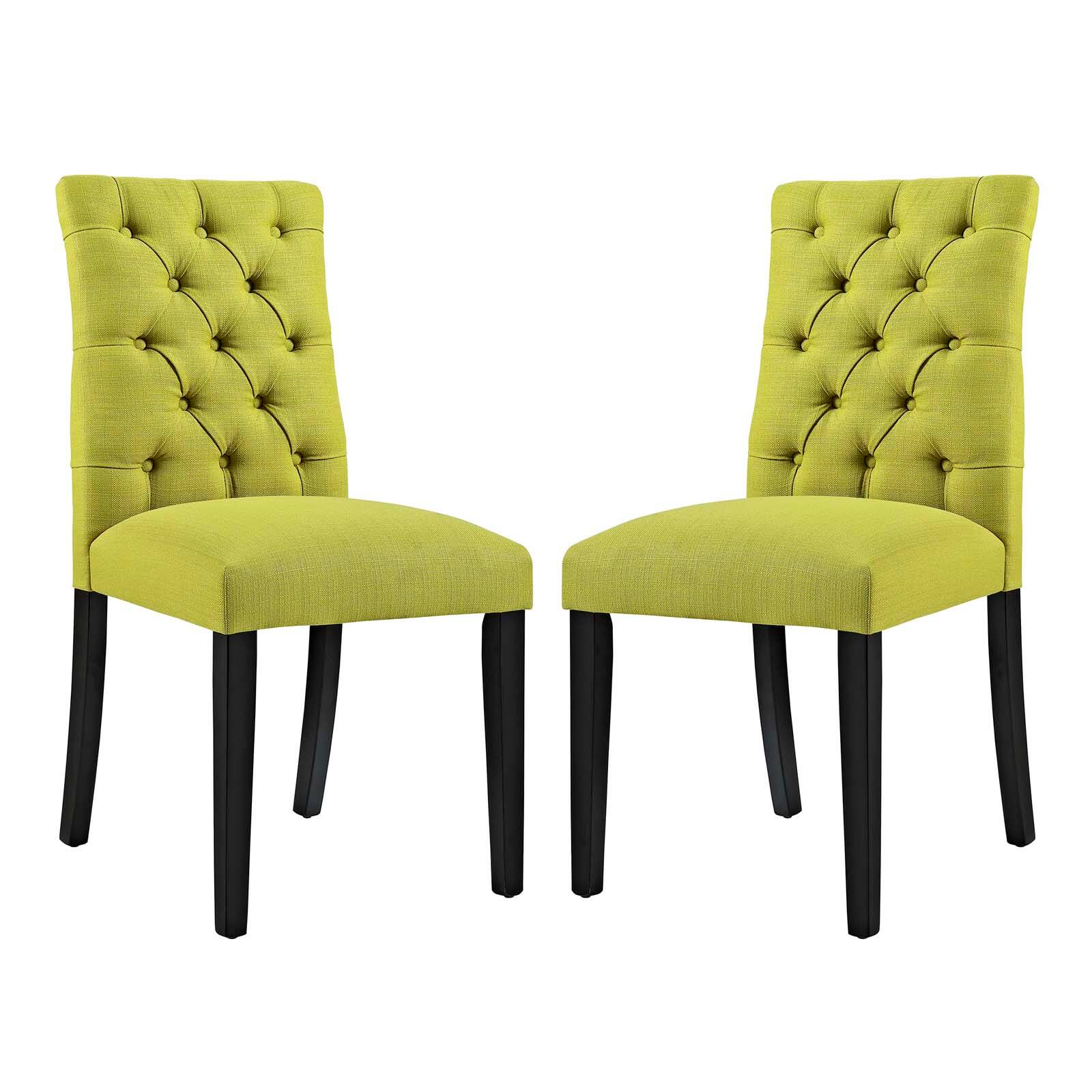 Angle. Modway - Duchess Fabric Dining Chair Set of 2 by Modway - Wheatgrass.