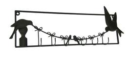 Plastec - Birds and Bows Rustic Metal Wall Sculpture with Hooks - Brown