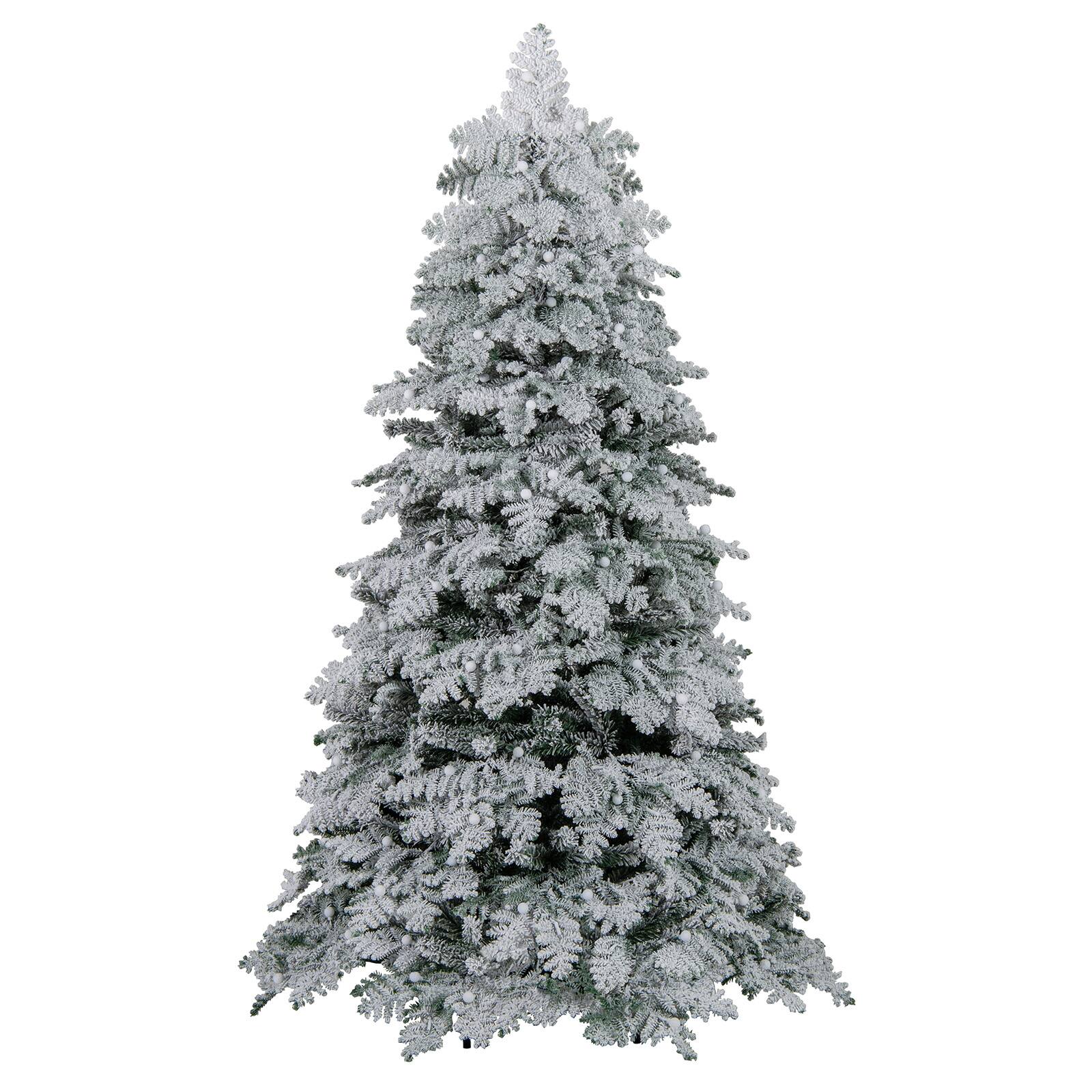Alt View 5. Gymax - Gymax 6 FT Pre-Lit Artificial Christmas Tree Hinged Snow Flocked Xmas Tree w/ 616 Mixed Branch Tips - Green, White.