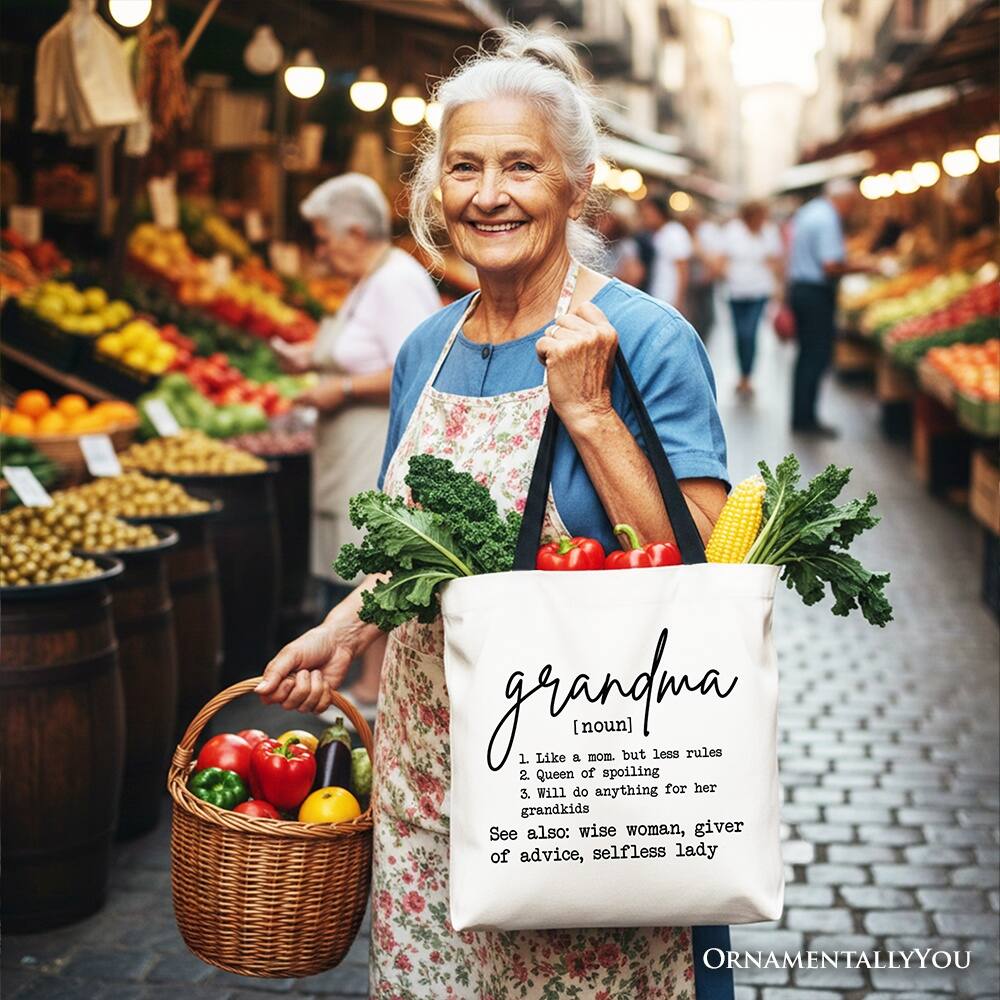 grandma  
(noun)  
1. Like a mom, but less rules  
2. Queen of spoiling  
3. Will do anything for her grandkids  

See also: wise woman, giver of advice, selfless lady  

ORNAMENTALLY YOU