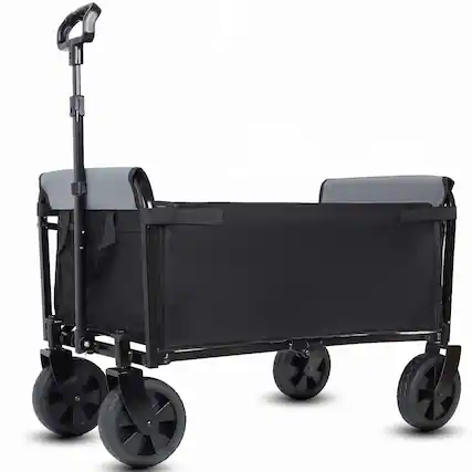 Front. Loheer - Loheer 3 in 1 Collapsible Utility Wagon, Foldable Wagon with 220 lb Capacity for Camping, Shopping and Pet Rides.