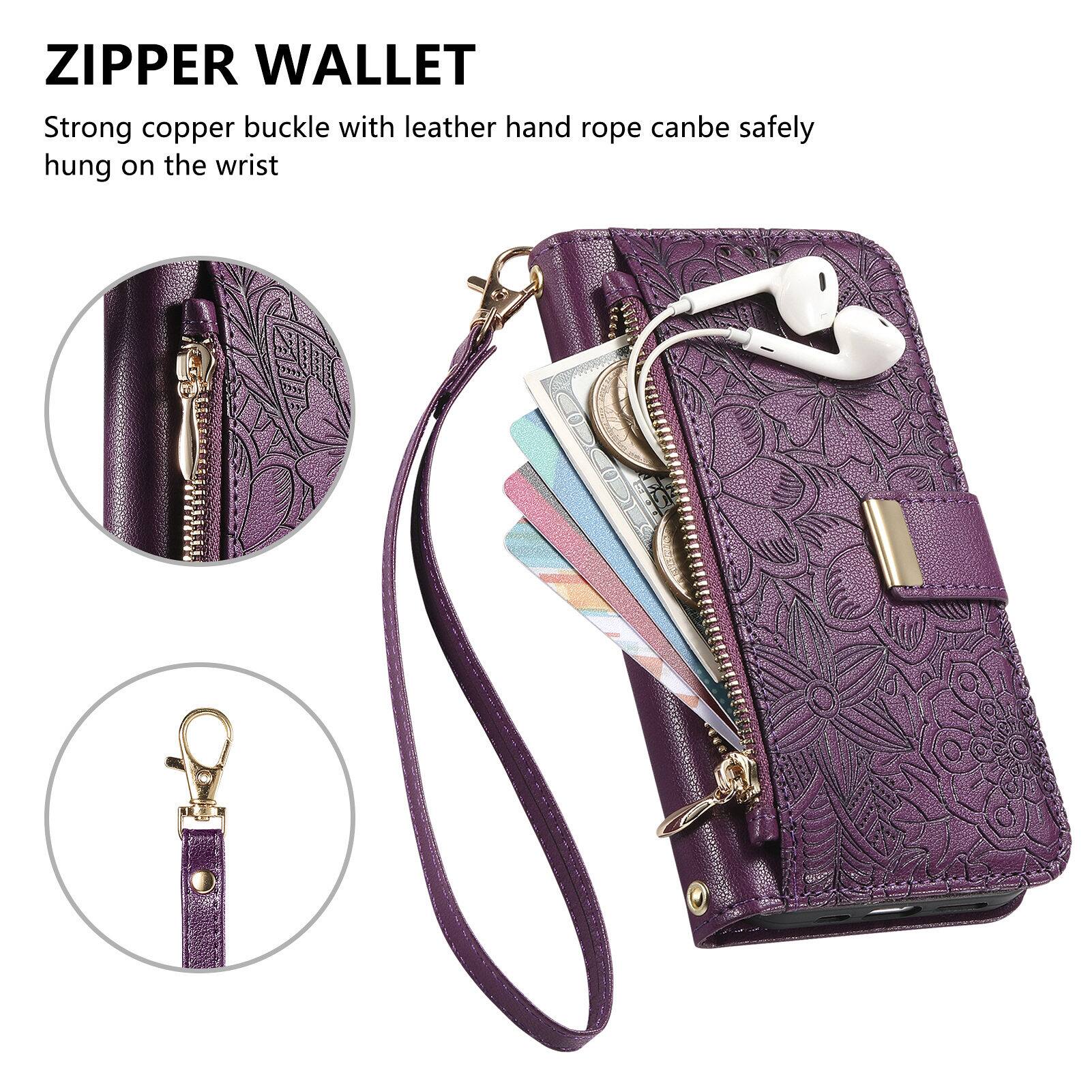 ZIPPER WALLET  
Strong copper buckle with leather hand rope can be safely hung on the wrist