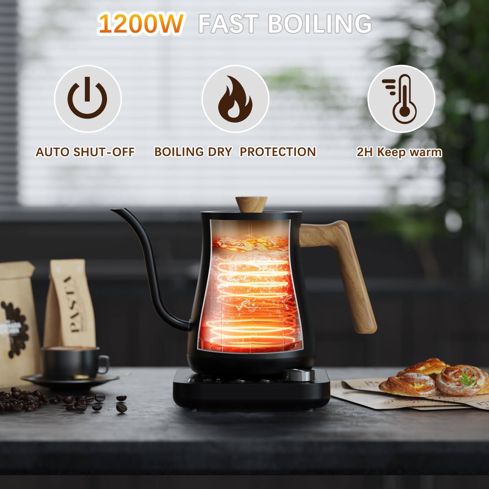 1200W FAST BOILING

- AUTO SHUT-OFF
- BOILING DRY PROTECTION
- 2H Keep warm