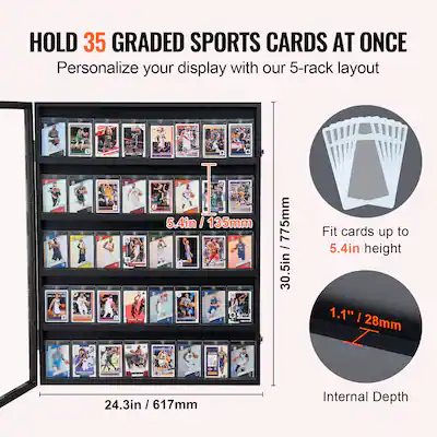 sport cards display case DECOMIL Graded Sports Card Case, Trading Baseball Card Display, Football Card Display, Basketball Card Display, Comic, Card Collection baseball cards 16 Graded Sport/Collectible Trading Card