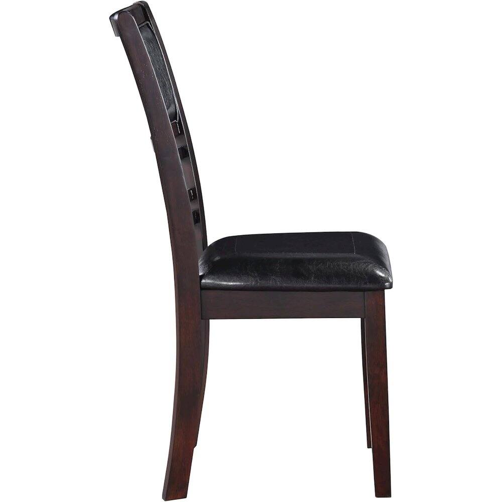 Alt View 4. New Classic Furniture - Gia Ebony Wood Dining Chair with PU Seat (Set of 6) - Brown.