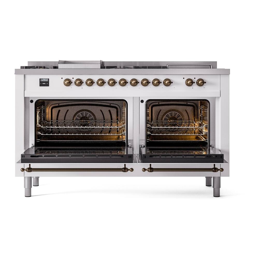 ILVE Nostalgie II Series 60 in. Dual Fuel Range with 7 Sealed Burners ...