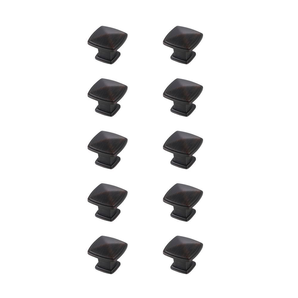 Alt View 2. Elegant Decor - Marcel 1.2" Oil-rubbed Bronze Square Knob Multipack (Set of 10) - Oil-Rubbed Bronze.