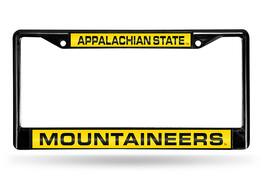 Rico Industries - Appalachian State Black Chrome Metal Laser Cut License Plate Frame - Multi