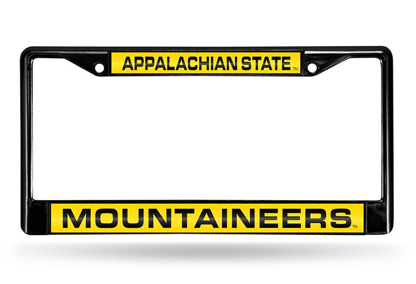 Appalachian State Black Chrome Metal Laser Cut License Plate Frame