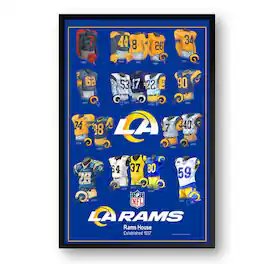 Sporticulture - Los Angeles Rams 14" x 20" Uniform Heritage Framed Art Print - Multicolor