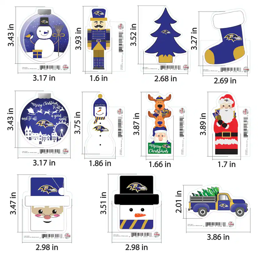Fan Creations Baltimore Ravens Holiday Sticker Set Multicolor 202459242 ...