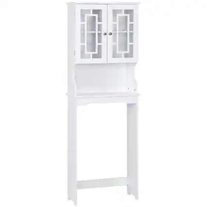 Front. Kadyn - Bathroom Spacesaver Over the Toilet Door Storage Cabinet Bathroom Cabinet Organizer - White.