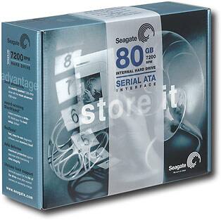 Angle Standard. Seagate - 80.0GB Internal Serial ATA V Hard Drive.