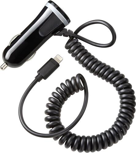 Insignia™ - Apple MFi Certified 12W Vehicle Charger - Black