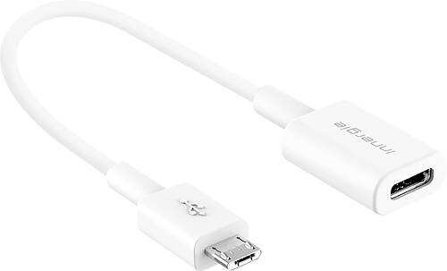 Innergie - MagiCable 7.9" USB Type C-to-Micro USB adapter - White - Larger Front