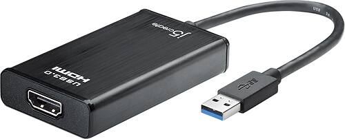 Front. j5create - USB 3.0-to-HDMI/DVI Display Adapter - Black.