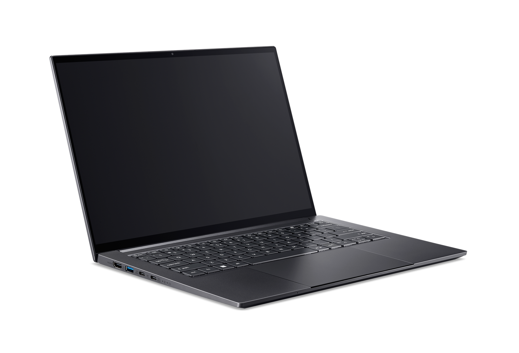 Angle. Acer - Swift X 14.5" WQXGA+ OLED Gaming Laptop Intel Core Ultra 7 255H NVIDIA GeForce RTX 5060 32GB RAM 1TB SSD SFX14-73G-7249 - Gray.