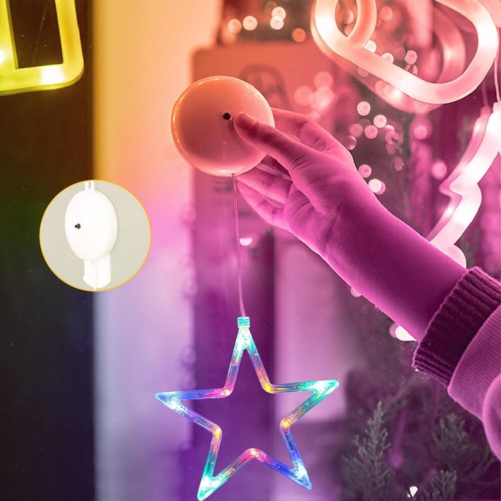 Alt View 1. MOSZAR LLC - Star LED String Lights, 3-Pack, 10 LEDs Each, Battery, Multicolor, Timer.