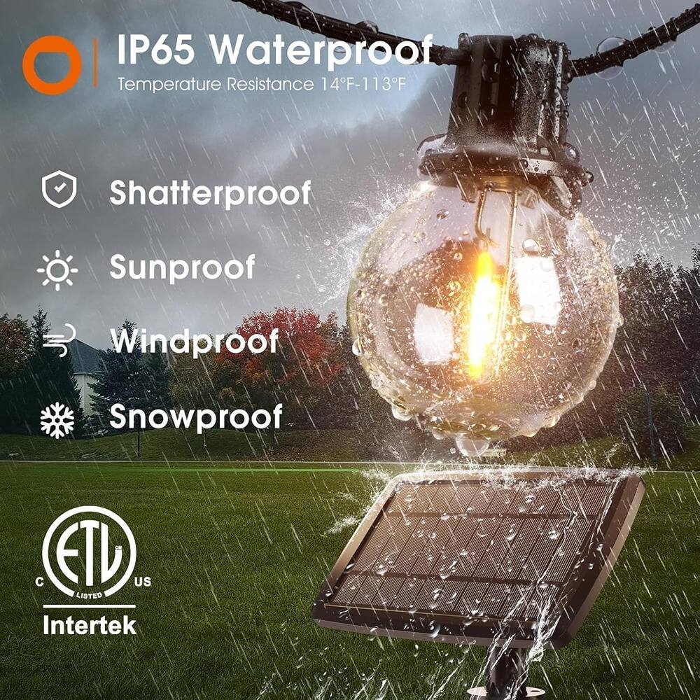 IP65 Waterproof  
Temperature Resistance 14°F-113°F  

- Shatterproof  
- Sunproof  
- Windproof  
- Snowproof  

ETL Listed  
Intertek