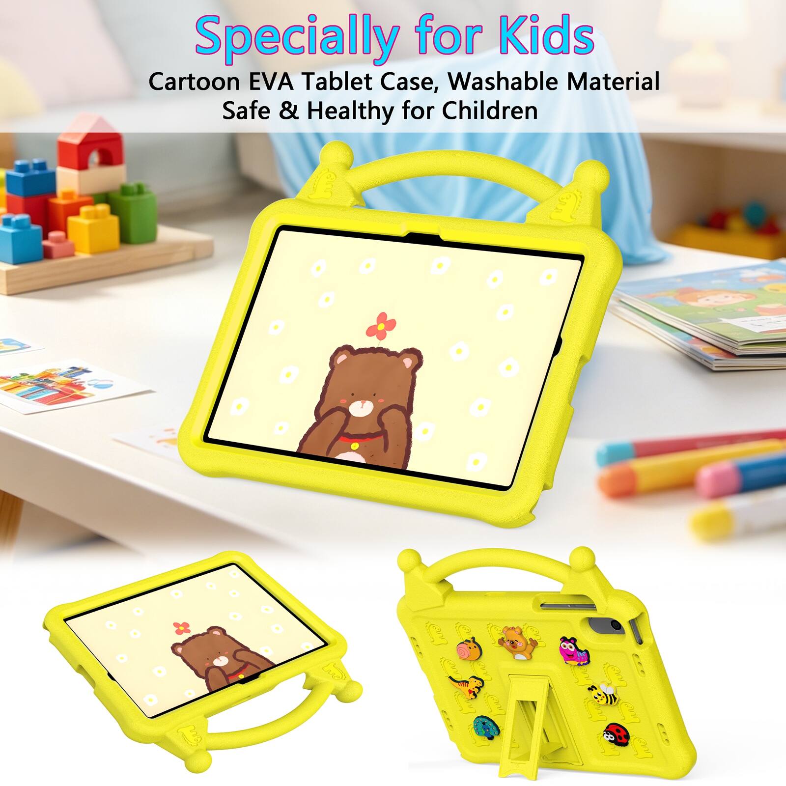 Specially for Kids Cartoon EVA Tablet Case, Washable Material Safe & Healthy for Children