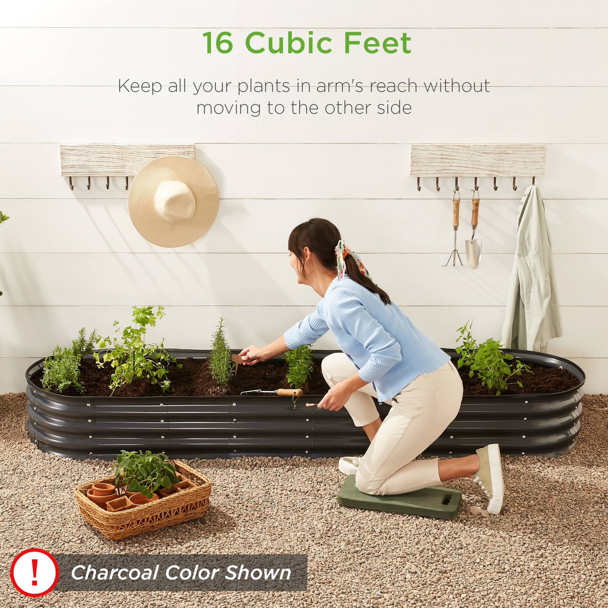 16 Cubic Feet

Keep all your plants in arm's reach without moving to the other side

Charcoal Color Shown