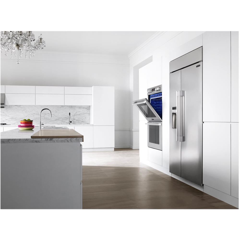 Angle View: Signature Kitchen Suite - 29.7" Built-In Double Electric Convection Wall Oven
