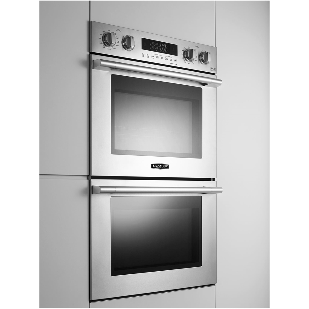 Left View: Signature Kitchen Suite - 29.7" Built-In Double Electric Convection Wall Oven