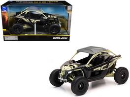 Can-Am Maverick X3 XRC Turbo ATV Tan and Top cast 1/18 Diecast Model by New Ray - Black with Silver