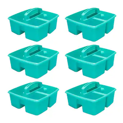 Front. Storex - Storex Small Caddy, Teal, Pack of 6.