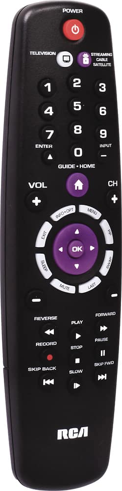 Angle Zoom. RCA - 2-Device Universal Remote with Streaming Player Codes - Black.
