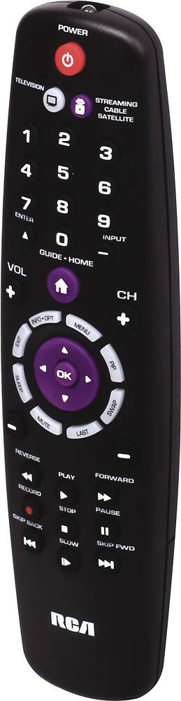 Left Zoom. RCA - 2-Device Universal Remote with Streaming Player Codes - Black.