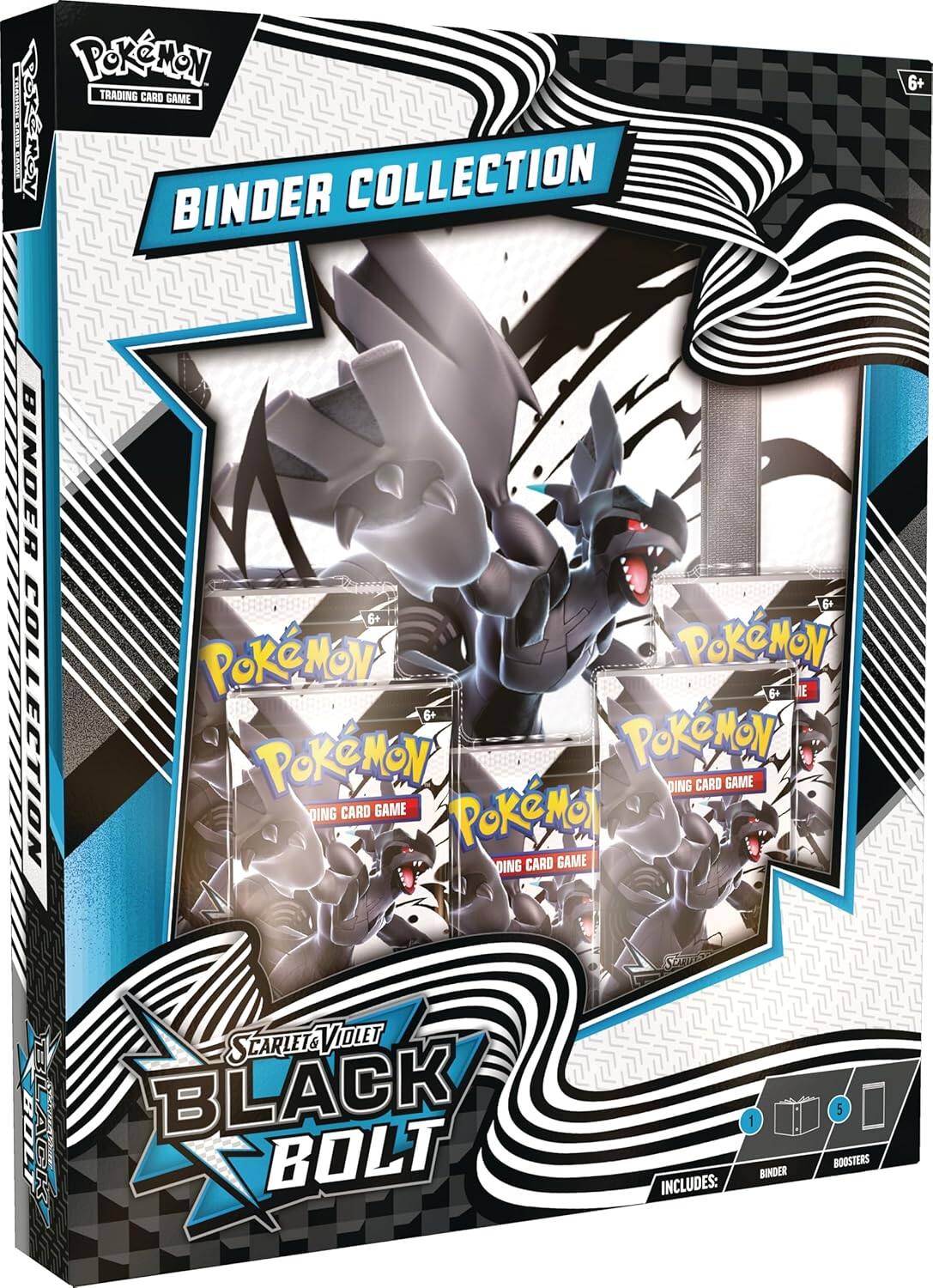 Pokémon Trading Card Game Binder Collection 6+ 6+ 6+ Collection Pokémon Pokémon E 6+ 6+ Collection Pokémon DING CARD GAME Pokémon DING CARD GAME POKEMON DING CARD GAME SCARLET & VIOLET BLACK BOLT AGK | BOLT BOOSTERS BINDER INCLUDES: