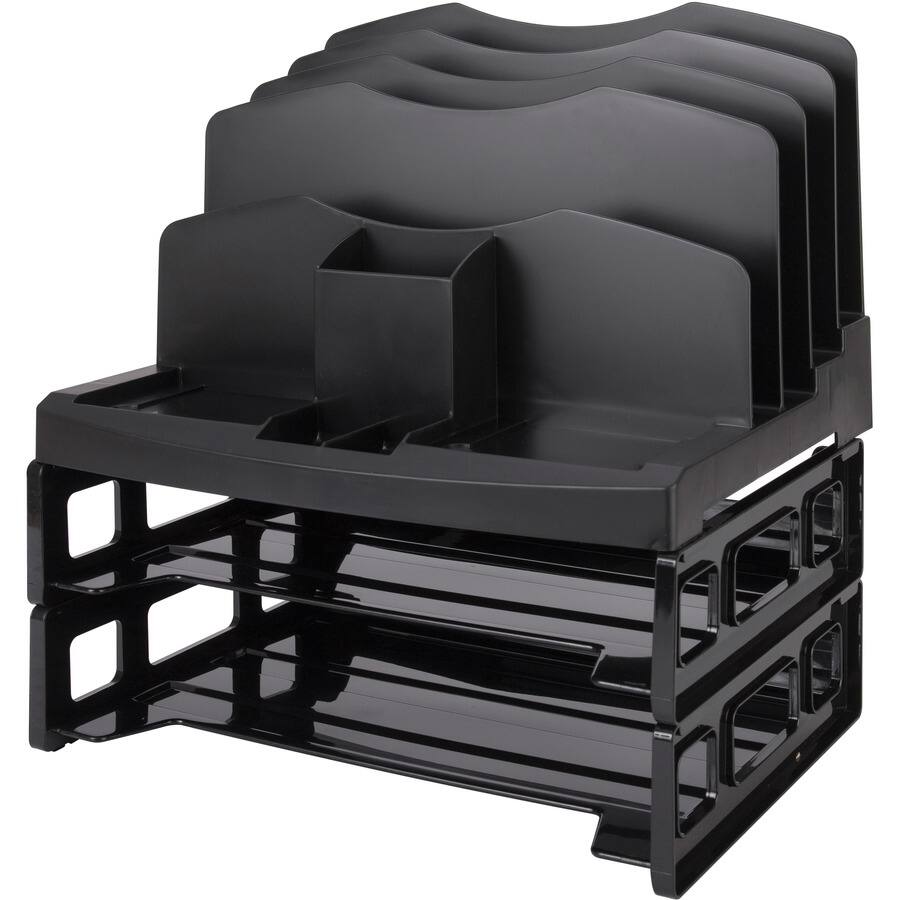 Angle. Business Source - Business Source Smart Sorter Letter Tray/Organizer 9 Compartment s Desktop Black 1 Box - Black.