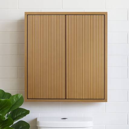 Front. Teamson Home - Teamson Home Tremolo 2-Door Wall Cabinet, Natural - Natural.