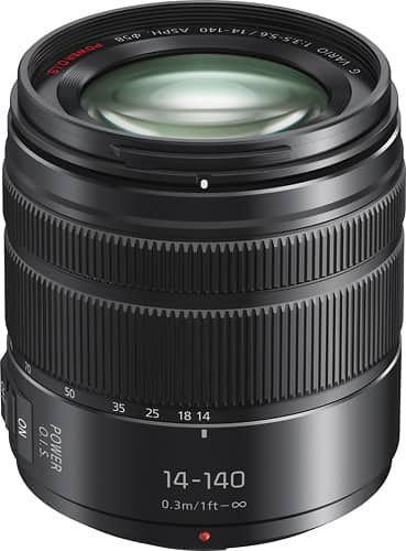 Panasonic - LUMIX G VARIO 14-140mm f/3.5-5.6 ASPH. Optical Zoom Lens For Micro Four Thirds - Matte black - Larger Front