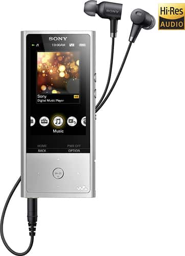 Sony - Walkman NW-ZX100 Series 128GB* Hi-Res Digital Audio Player - Silver - Larger Front